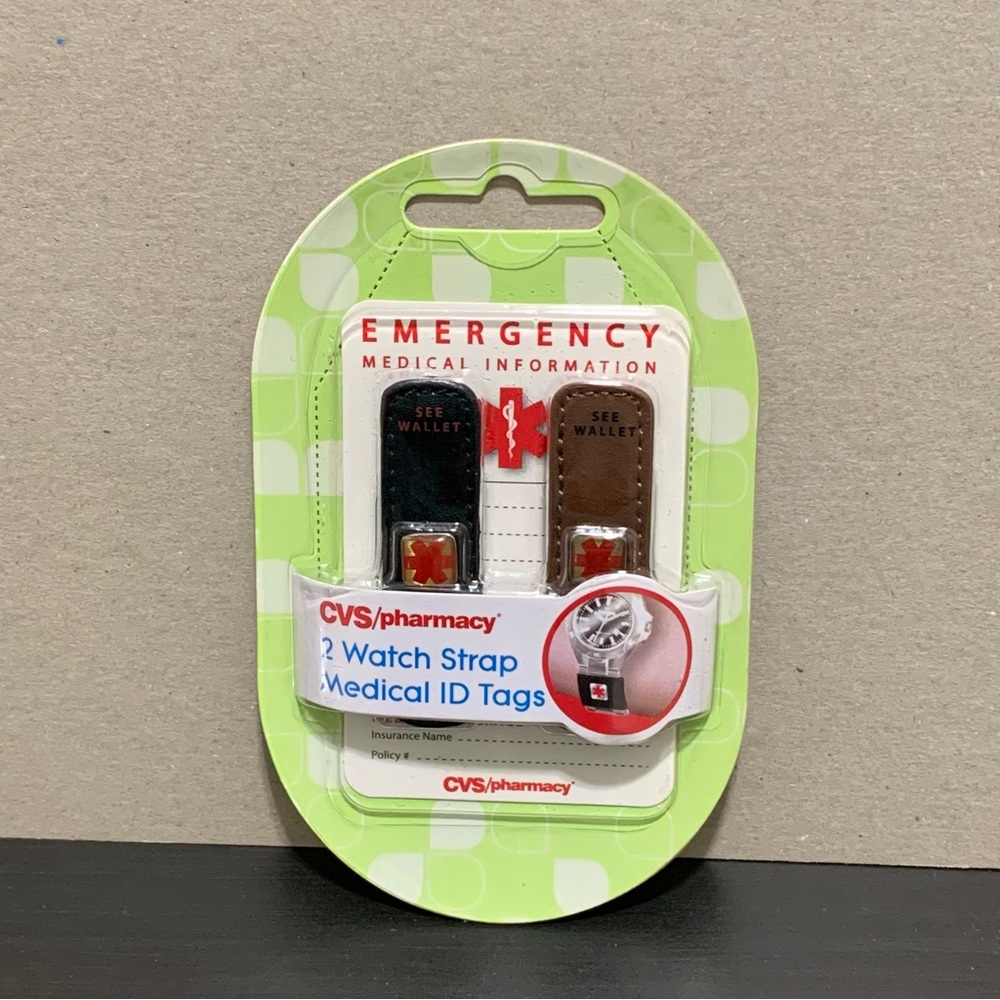 CVS 2 Watch Strap Emergency Medical ID Tags